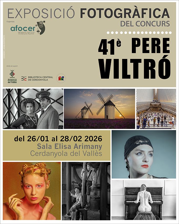 Cartell de l'exposició del 41 concurs fotogràfic Pere Viltro. FOTO: AFOCER