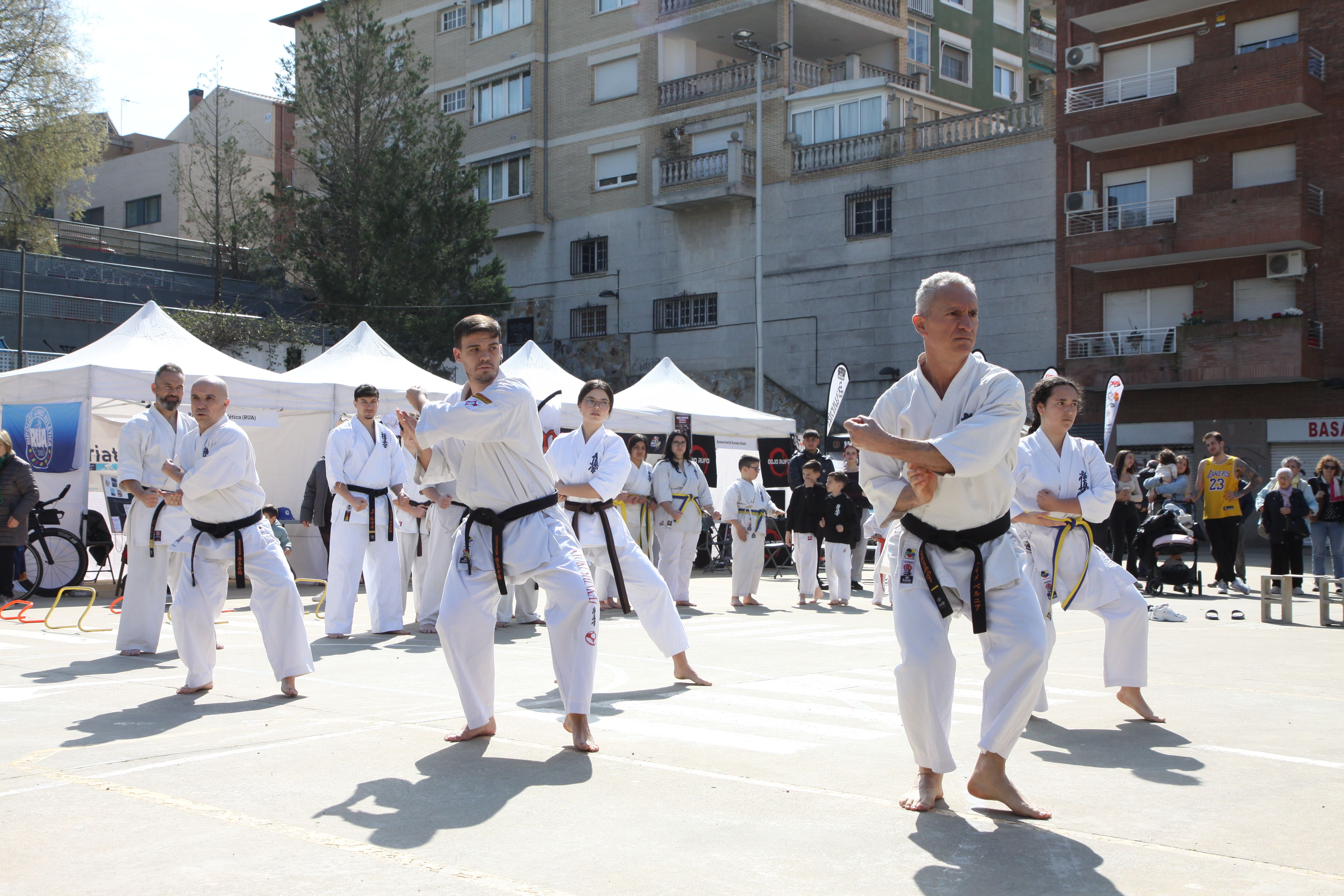 El club de karate Rufo ha fet una mostra de les habilitats dels seus karatekes. Foto: Laia Jubany