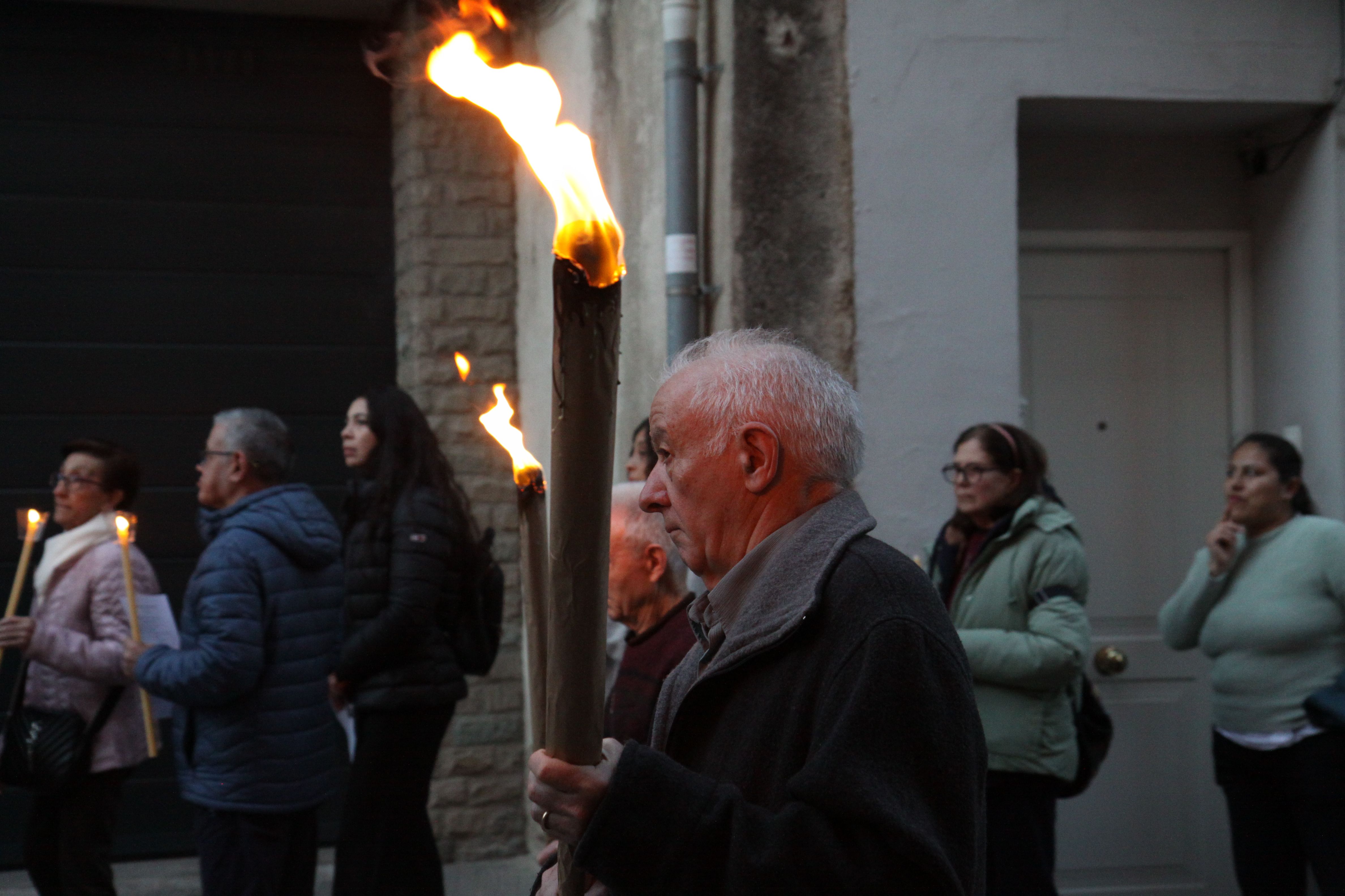 Imatges del Via Crucis de Divendres Sant. Foto: Laia Jubany