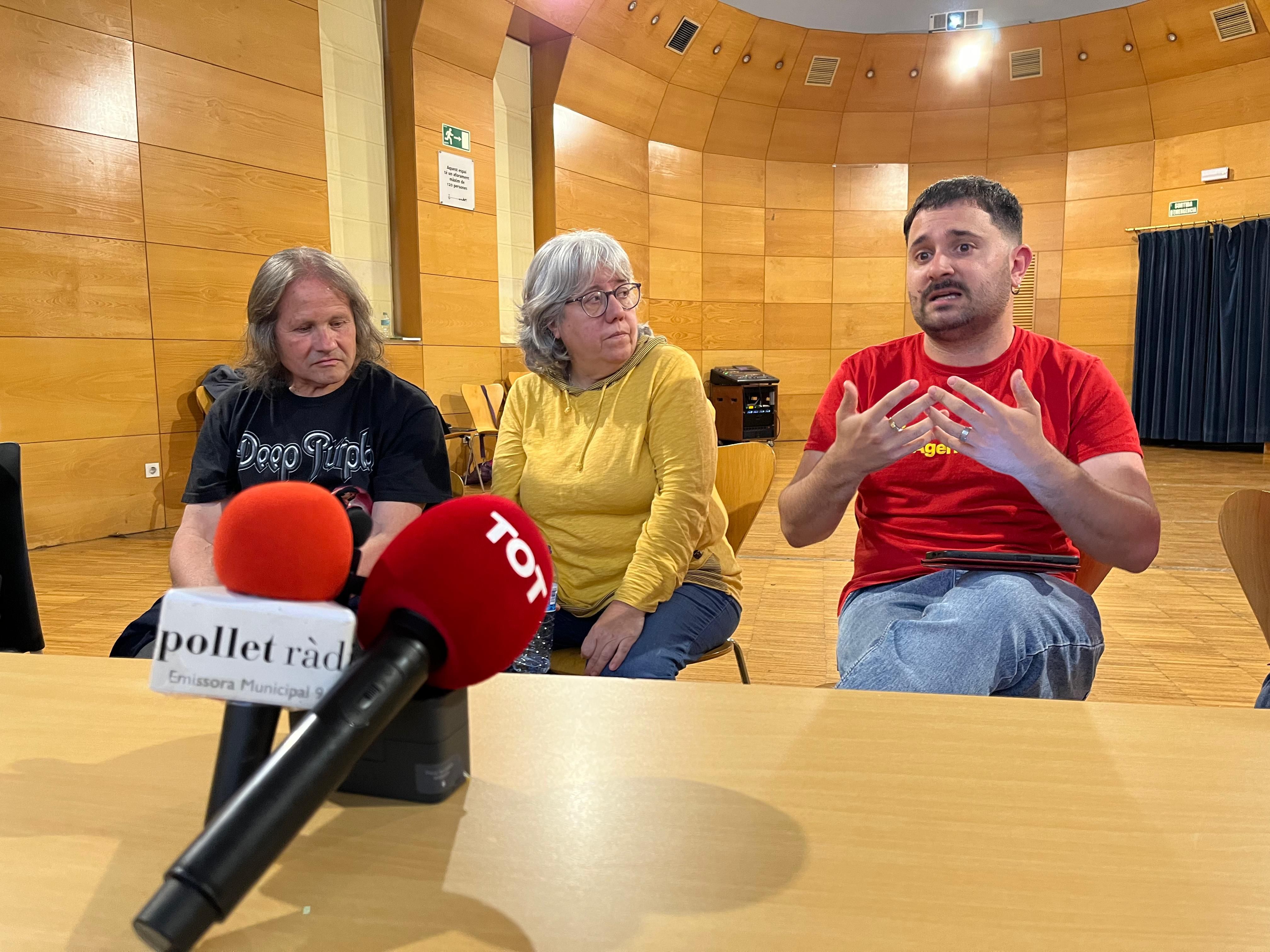 Roda de premsa dels portaveus de la plataforma. FOTO: Marc Mata 