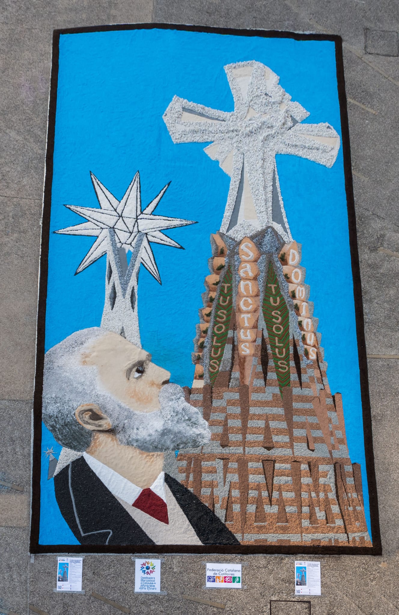 Catifa dedicada a Gaudí a la Sagrada Família. FOTO: Cedida per Ripollet Cultura i Tradició