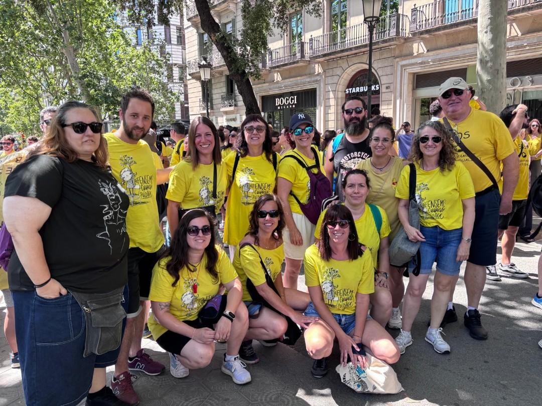 Docents de Ripollet a la mobilització del diumenge 14 de juny. Foto: Cedida