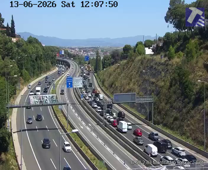 Retencions a la C-58 aquest dissabte. Foto: Trànsit