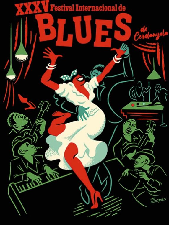 Cartell de la 35a edició del Festival Internacional de Blues de Cerdanyola, obra de l’il·lustrador Adrià Ferrer ‘El Marquès’. FOTO: @BluesCerdanyola