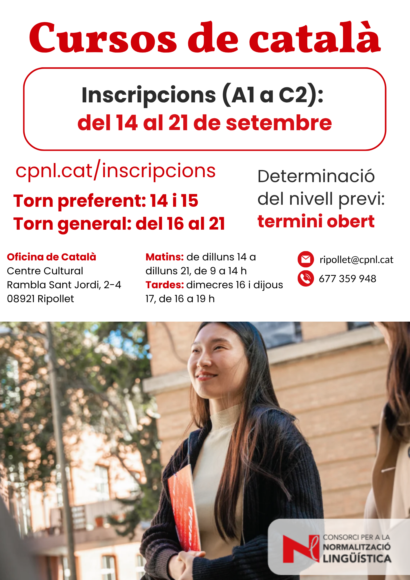 Els cursos de català del CPNL obren inscripcions del 14 al 21 de setembre. FOTO: CPNL