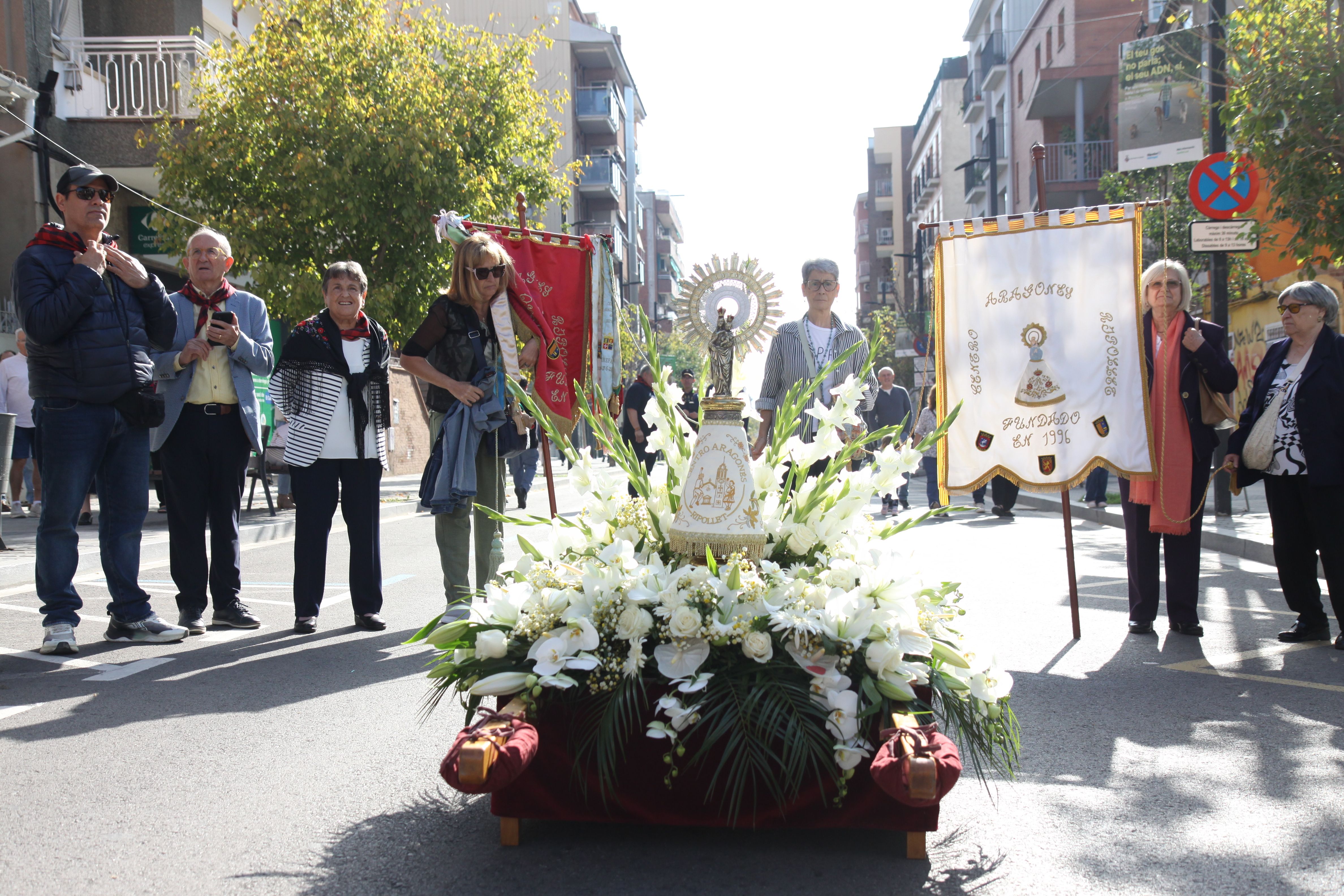 La Verge del Pilar ha estat la gran protagonista de la processó. Foto: Laia Jubany